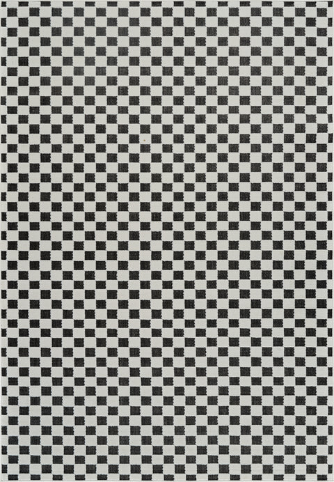 Aurora Black Checkered Rug