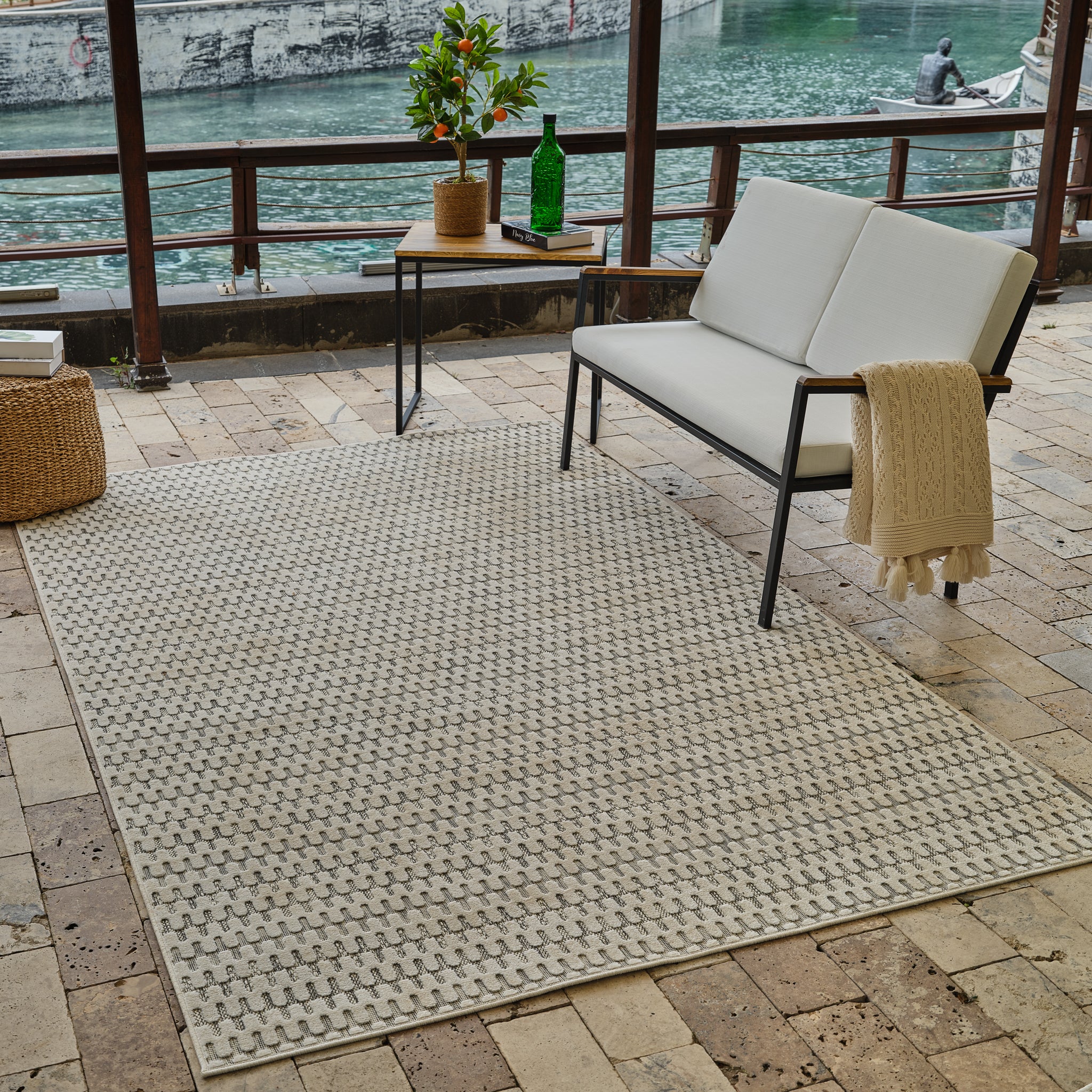 Aurora Cream Abstract Area Rug