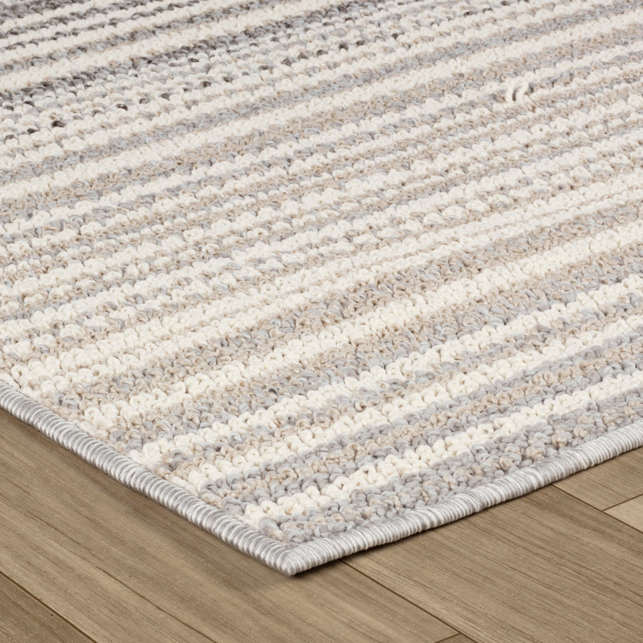 Bali Modern Striped Cream Area Rug