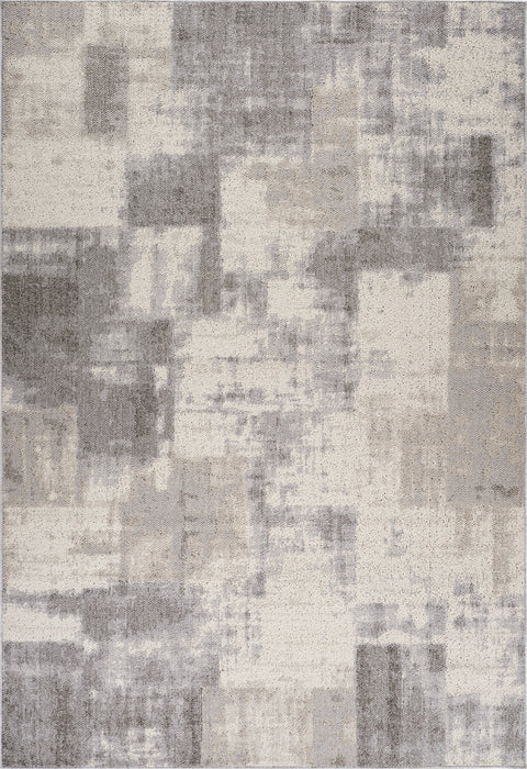 Bali Cream Contemporary Patchwork Area Rug – 5x8"
