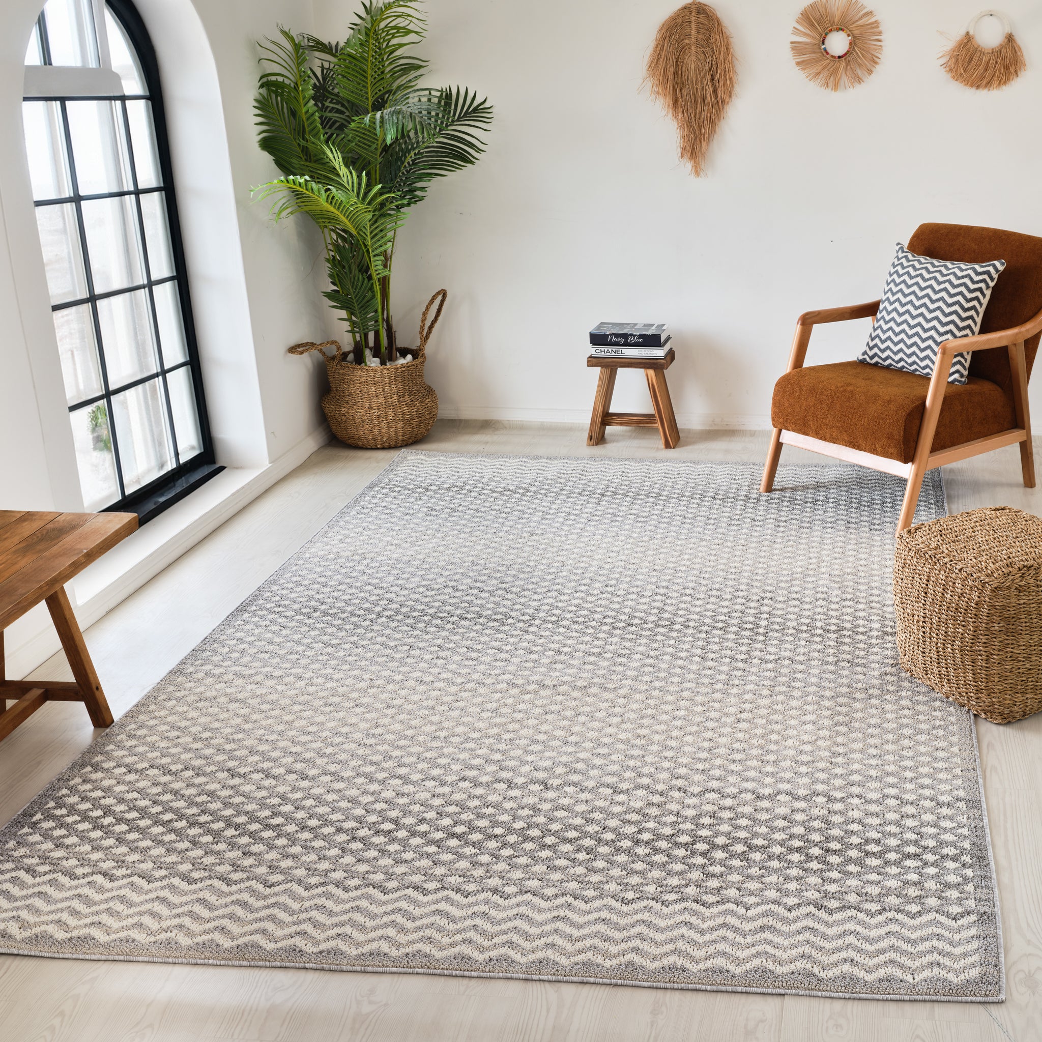 Bali Cream Contemporary Textured Indoor Rug