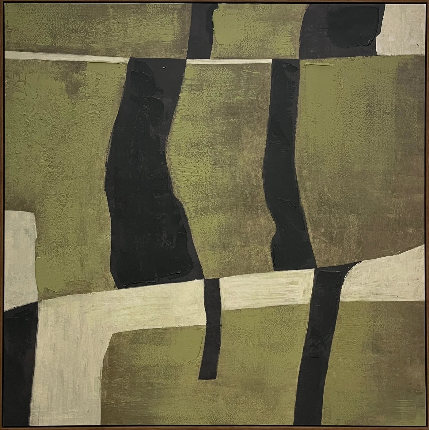 Camouflage Hand-Painted Framed Canvas Wall Art