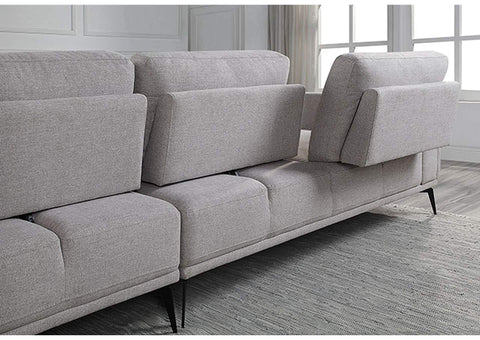 Tetra Sectional -Right Chaise-Light Grey