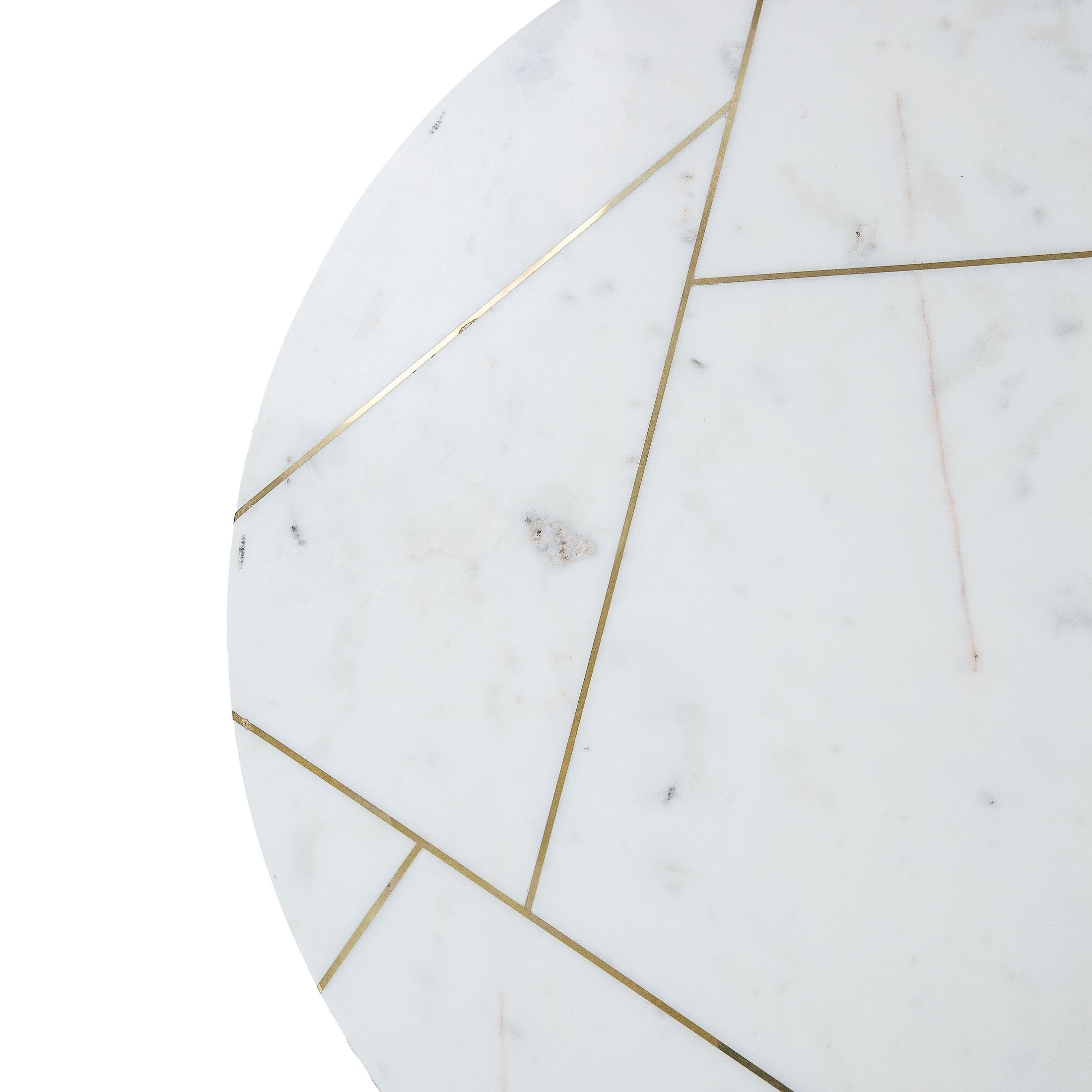 Katya Gold Round Marble Coffee Table Wire Metal Base