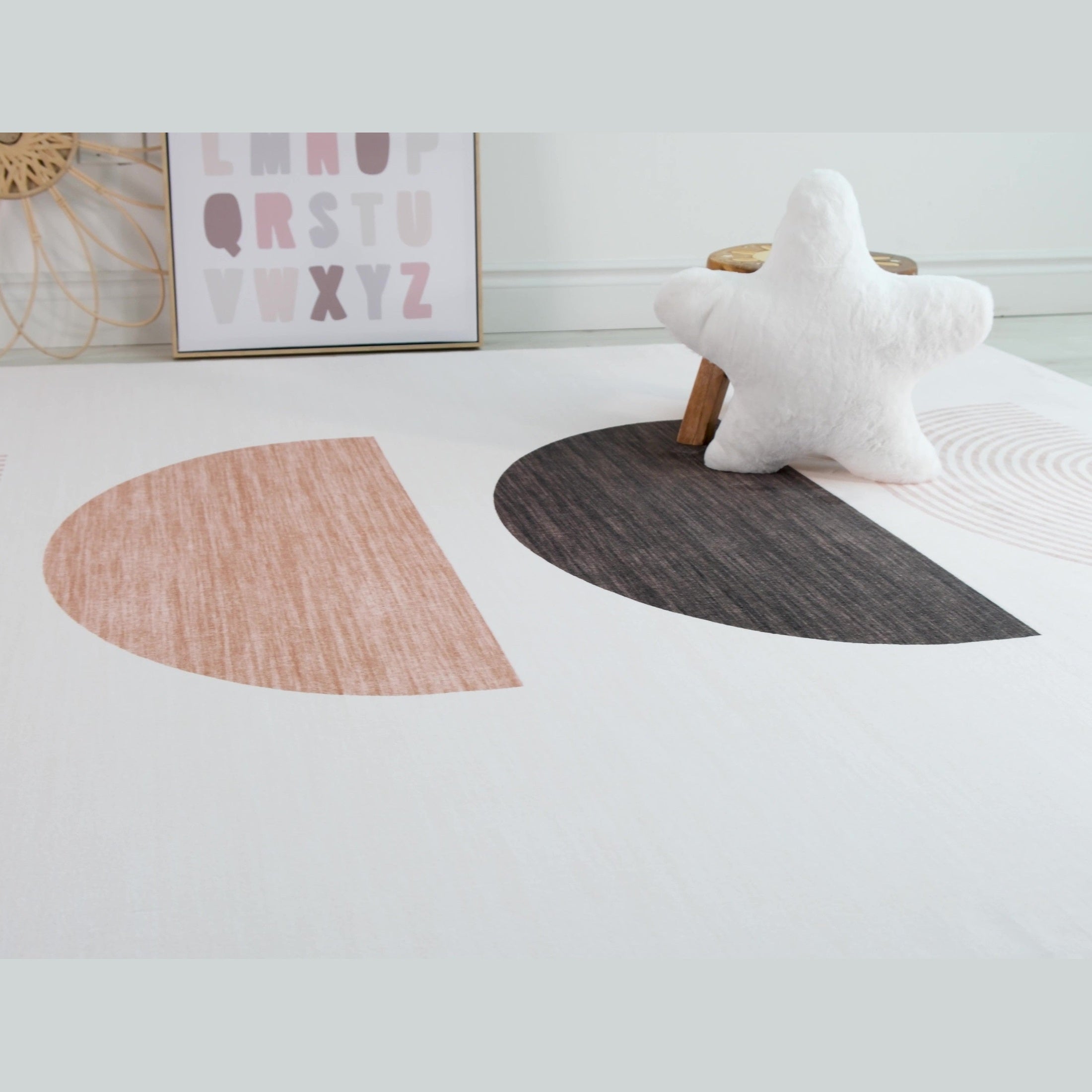 Daisy Cream Modern Geometric Area Rug – 5x8