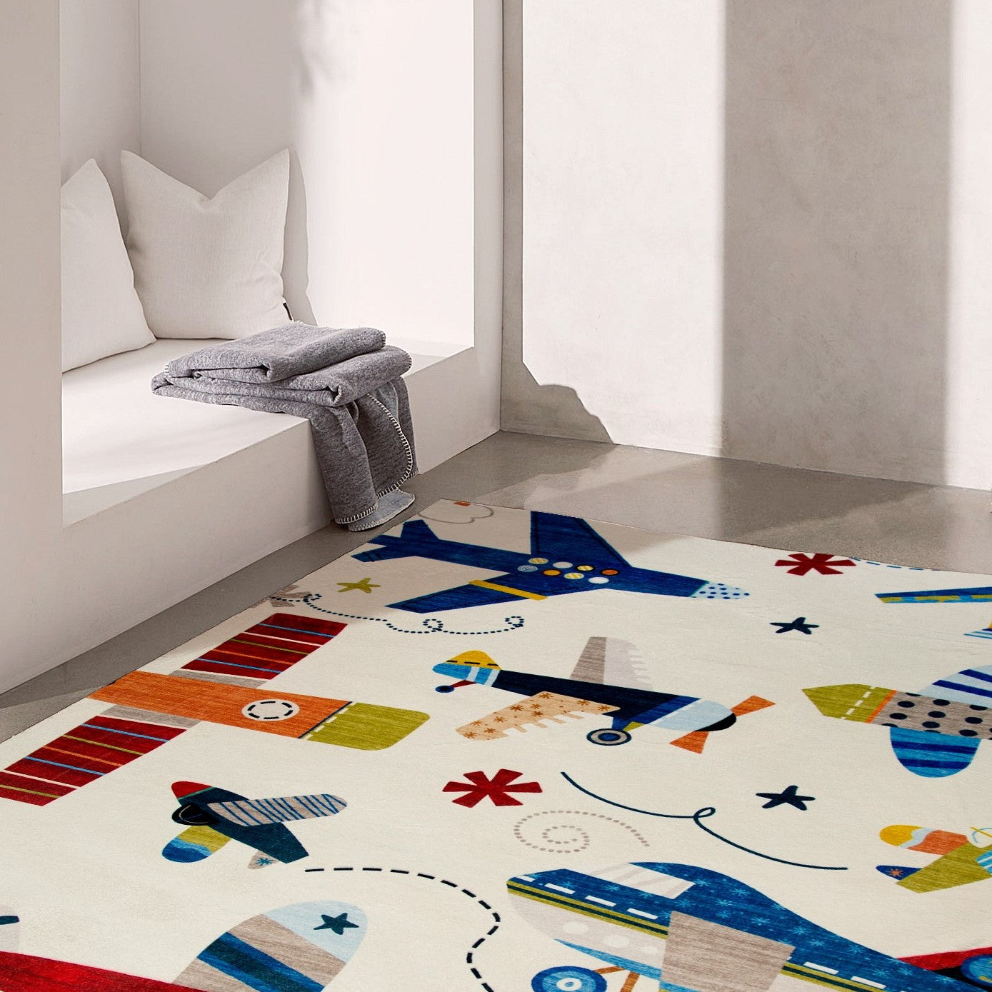 Daisy Cream Contemporary Floral Rug