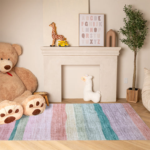 Soft Pink Daisy Blossom Area Rug