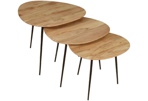 FLOOR MODEL Reeves Nesting Table - Set of 3 - Natural