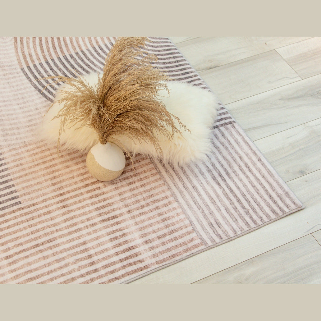 Europa Beige Geometric Modern Rug – 5x8