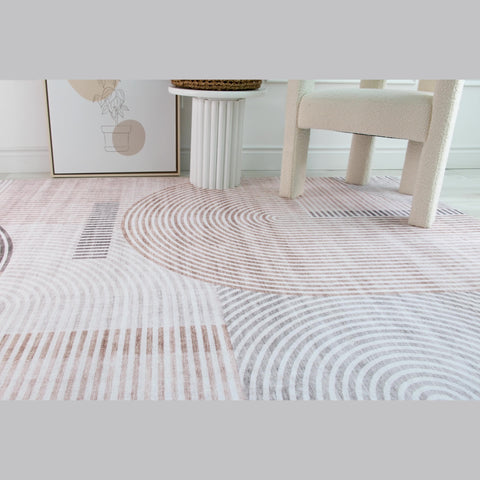 Europa Beige Abstract Woven Area Rug