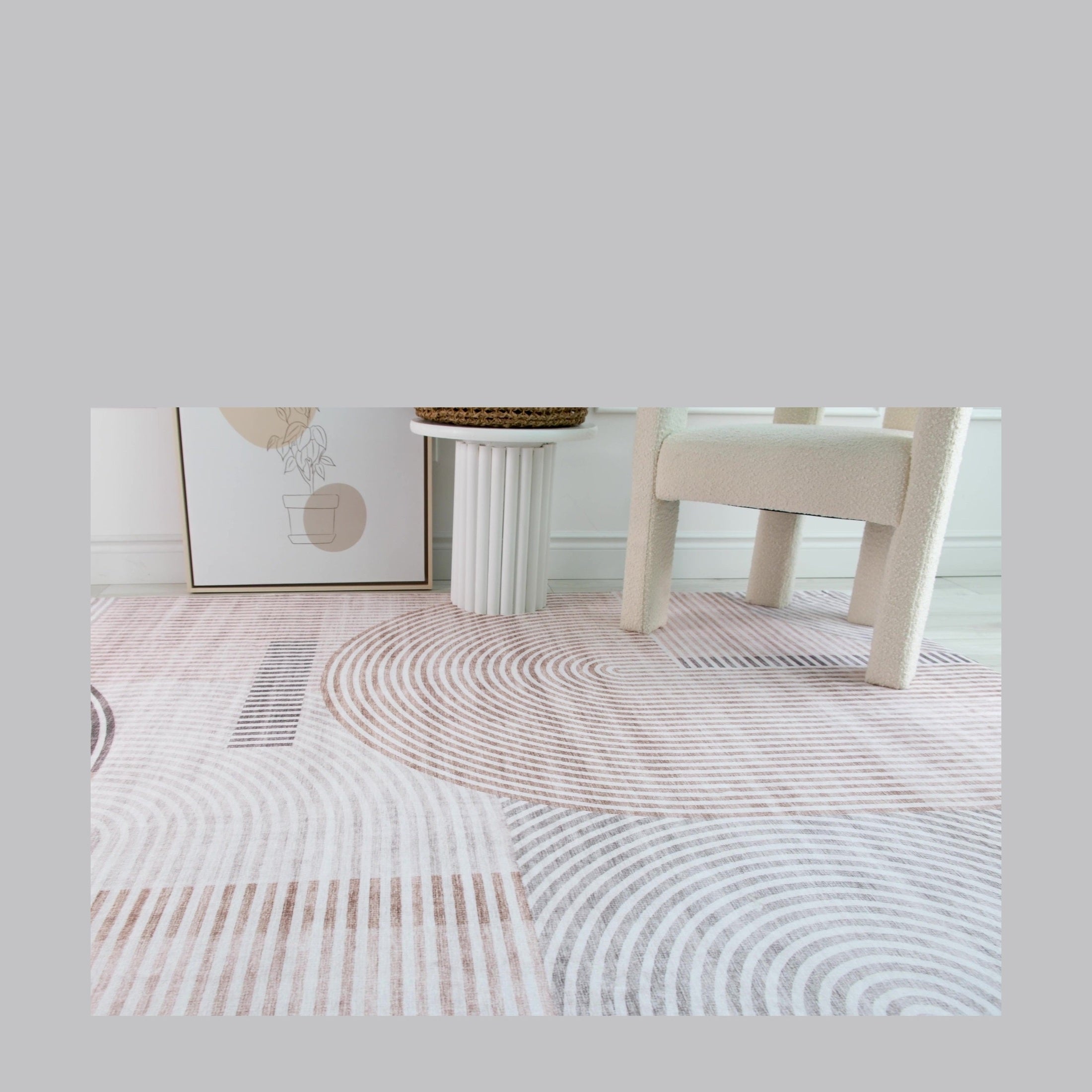 Europa Beige Abstract Woven Area Rug