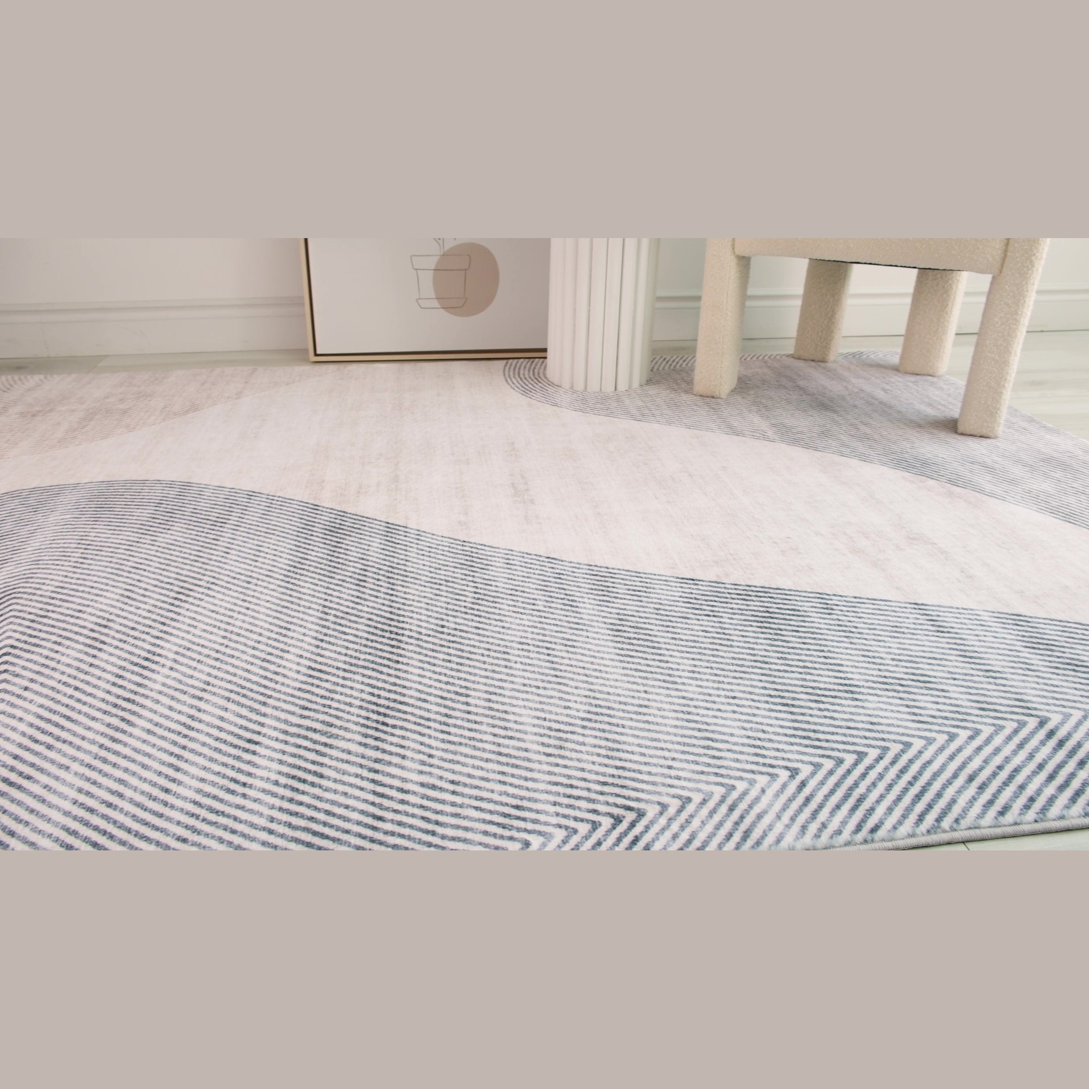 Europa Beige Geometric Pattern Rug