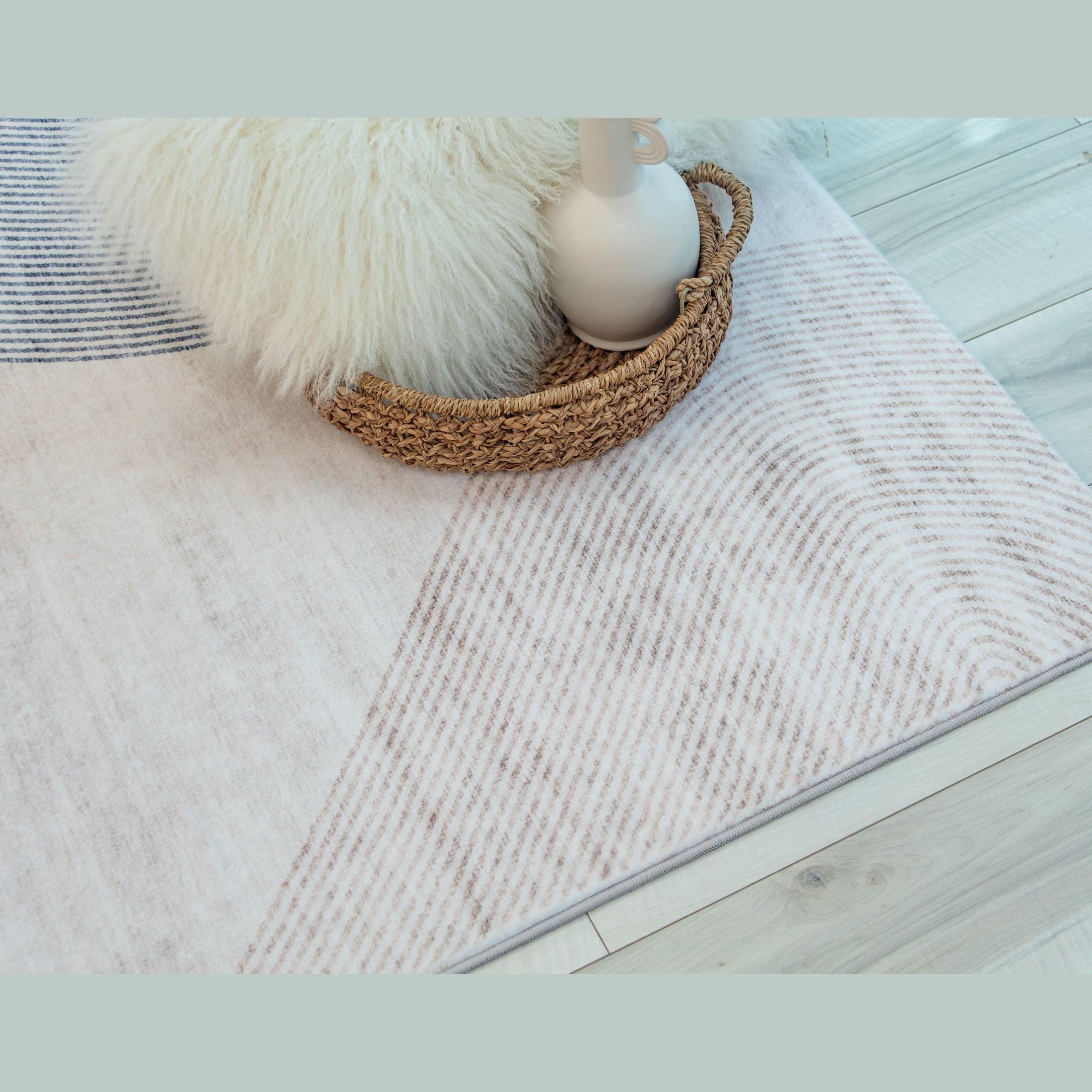Europa Beige Geometric Pattern Rug