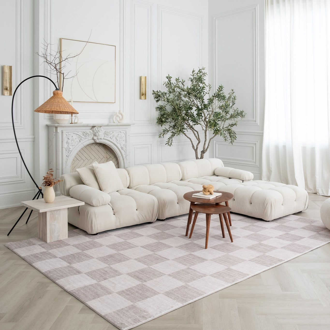 Europa Beige Modern Lines Area Rug