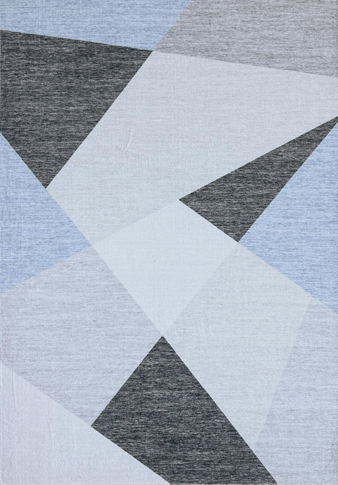 Europa Blue Contemporary Art-Inspired Rug