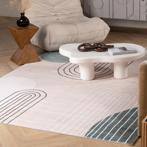 Europa Beige Subtle Stripe Modern Rug
