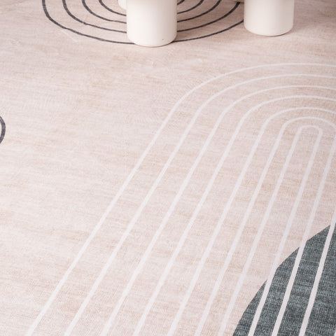 Europa Beige Subtle Stripe Modern Rug