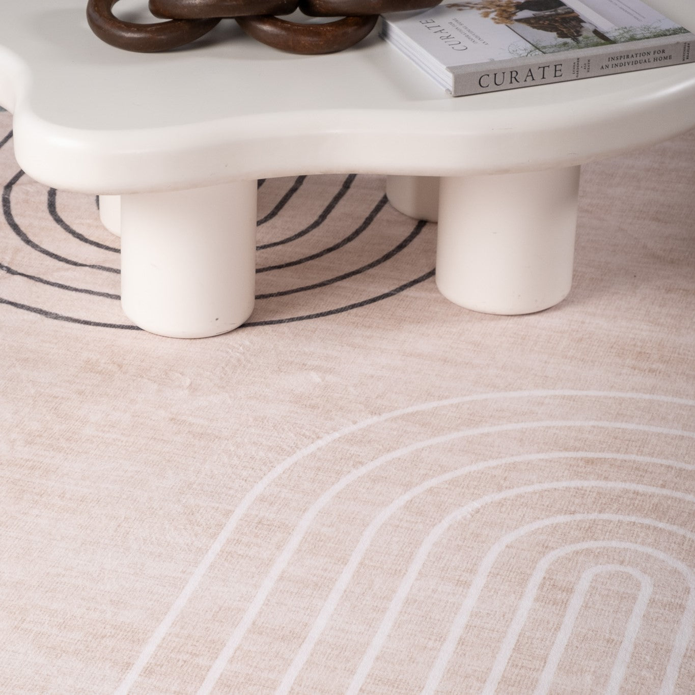 Europa Beige Subtle Stripe Modern Rug