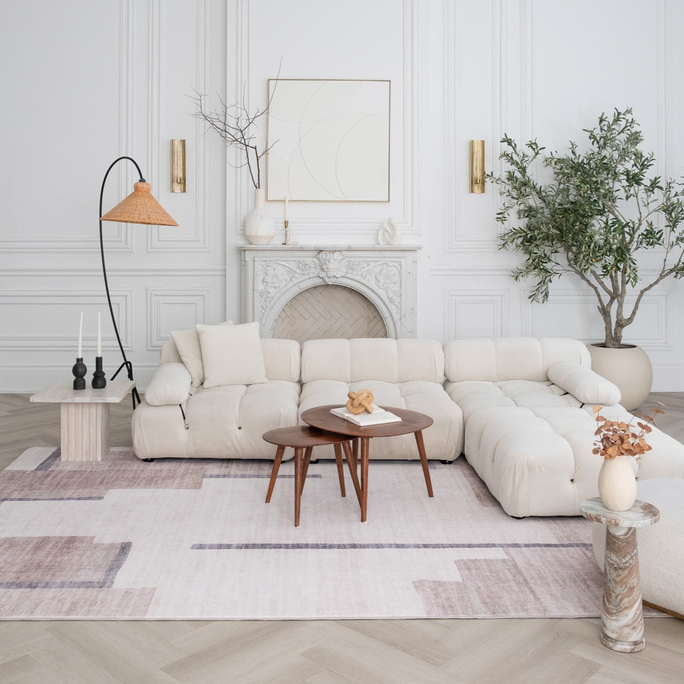 Europa Beige Minimalist Texture Rug