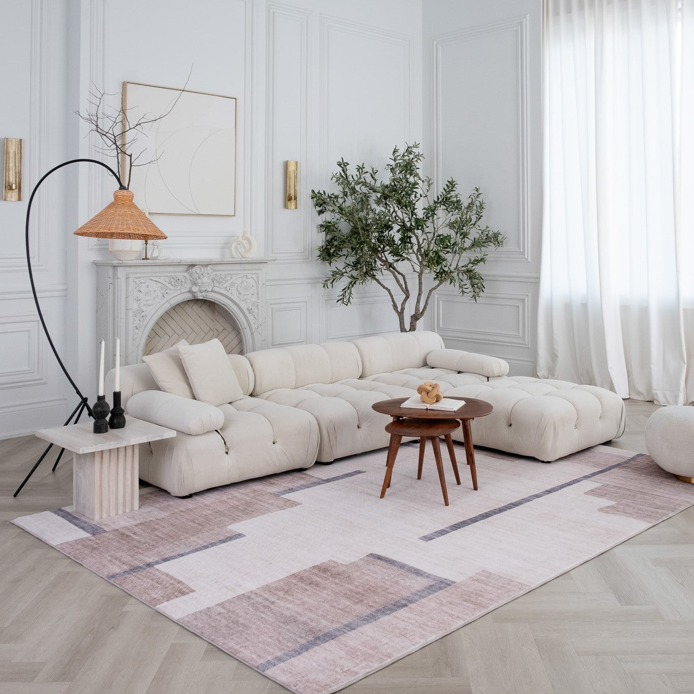 Europa Beige Minimalist Texture Rug