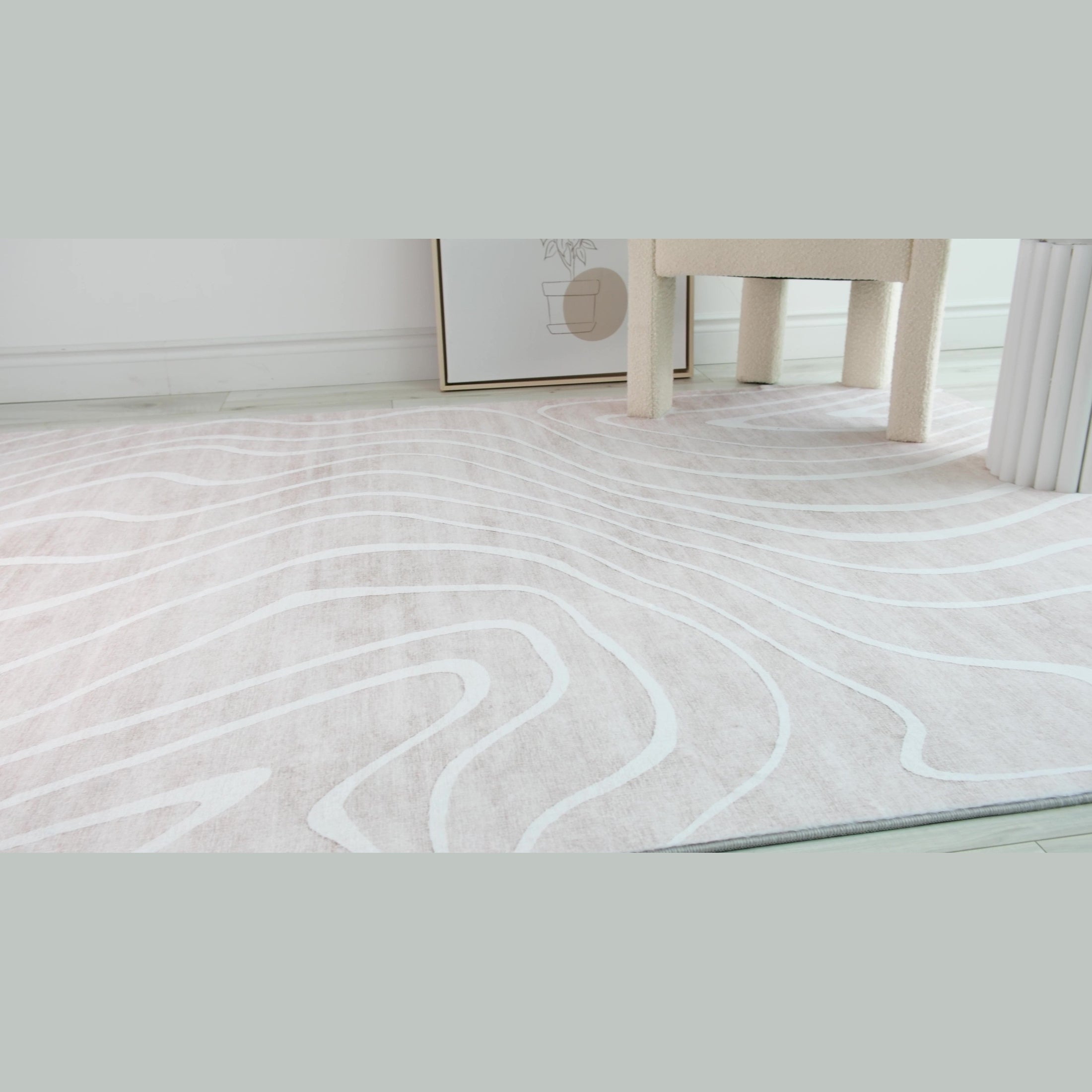 Europa Beige Tonal Stripe Area Rug