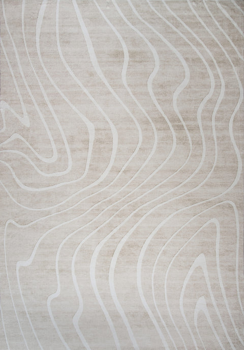 Europa Beige Tonal Stripe Area Rug