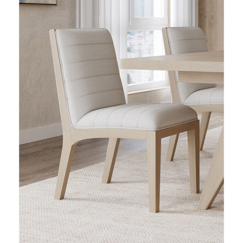 Sumire Solid Wood Dining Chair in Ginger and Natural Linen