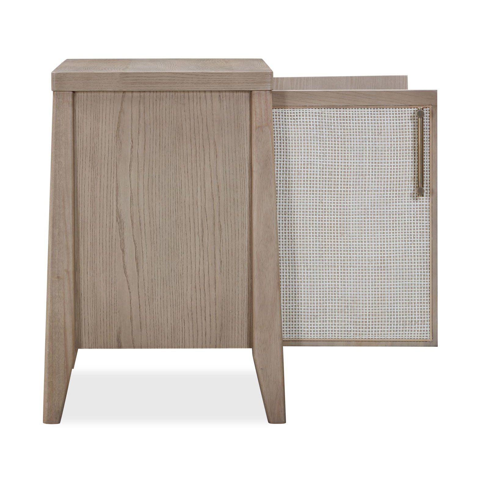 Sumire Two Door Ash Wood Bachelor Chest in Ginger and Natural Cane