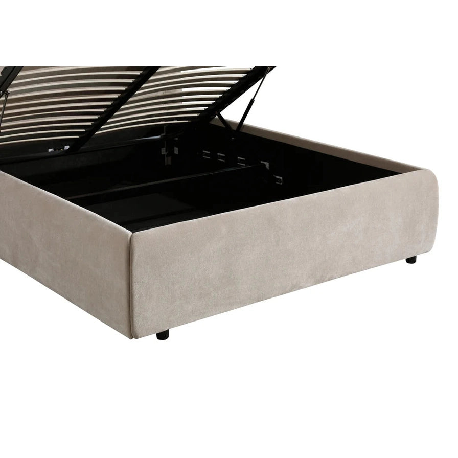 Ivera Gas Lift Storage Bed – Fabric Upholstered Platform Bed