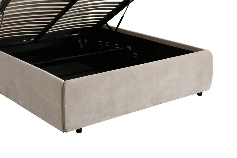Ivera Gas Lift Storage Bed – Fabric Upholstered Platform Bed