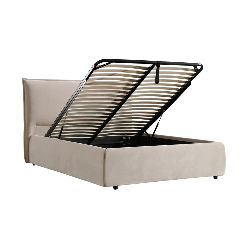 Ivera Gas Lift Storage Bed – Fabric Upholstered Platform Bed