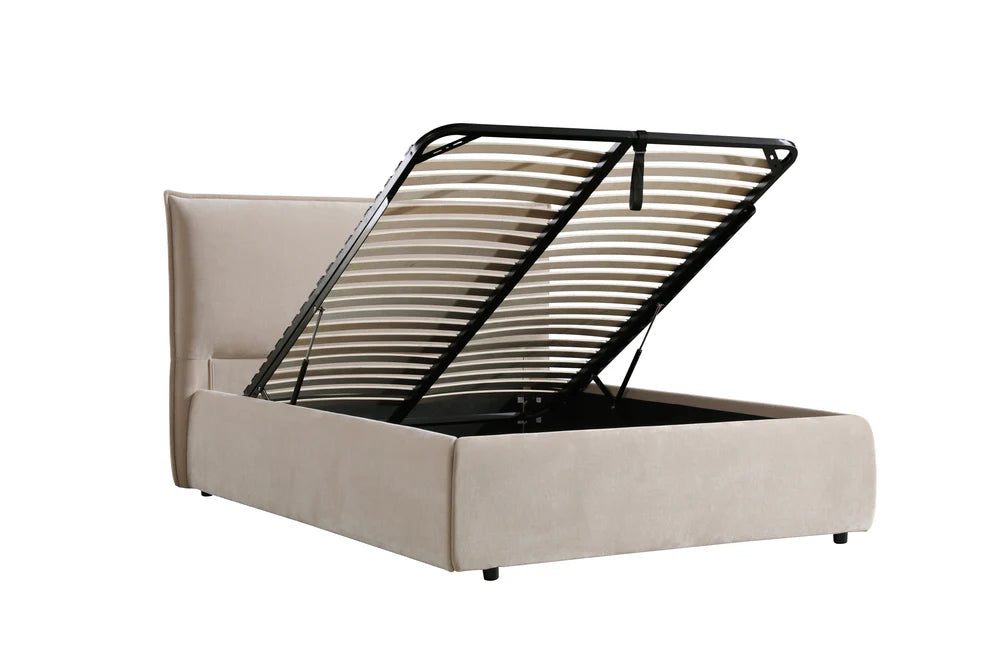 Ivera Gas Lift Storage Bed – Fabric Upholstered Platform Bed