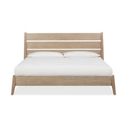 Sumire Slatted Ash Wood Platform Queen Bed in Ginger