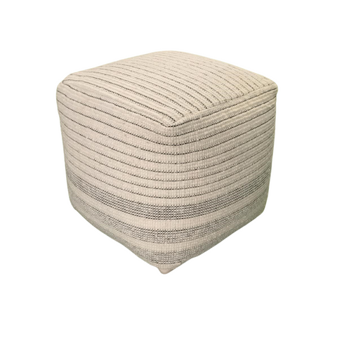 Calvalry Pouf - Ivory/Charcoal