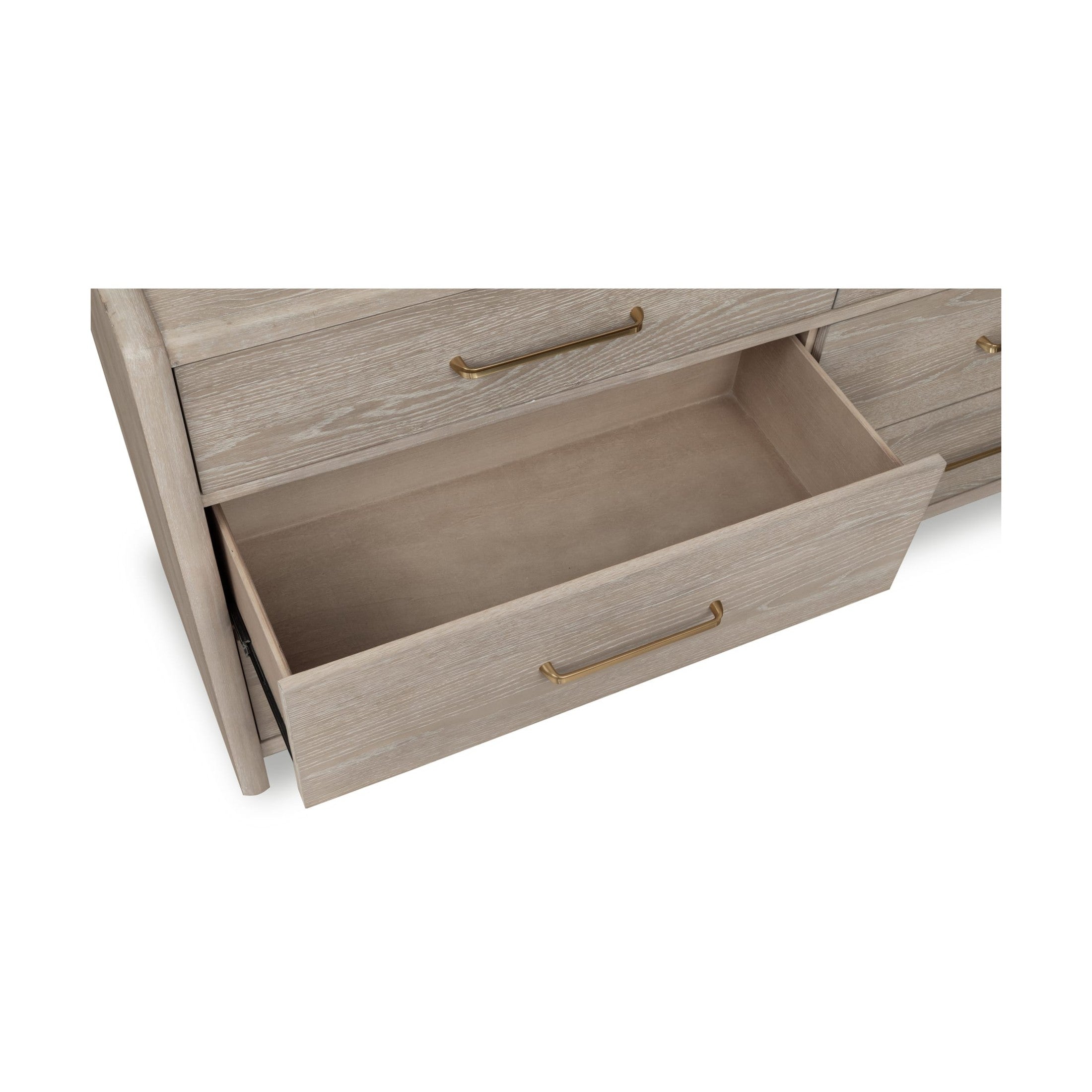 Gardenia Six Drawer Oak Wood Dresser in Chai