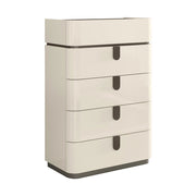 Elara Modern Chest – Beige High Gloss
