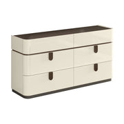 Elara Modern Dresser – Beige High Gloss