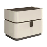 Elara Modern Nightstand – Beige High Gloss