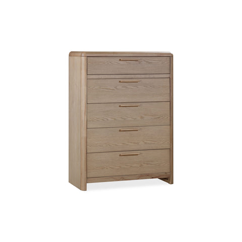 Furano Five Drawer Ash Wood Chest in Ginger