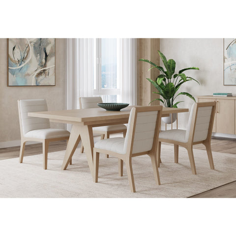 Sumire Solid Wood Dining Chair in Ginger and Natural Linen