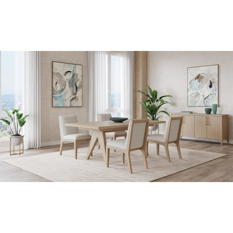 Sumire Solid Wood Dining Chair in Ginger and Natural Linen