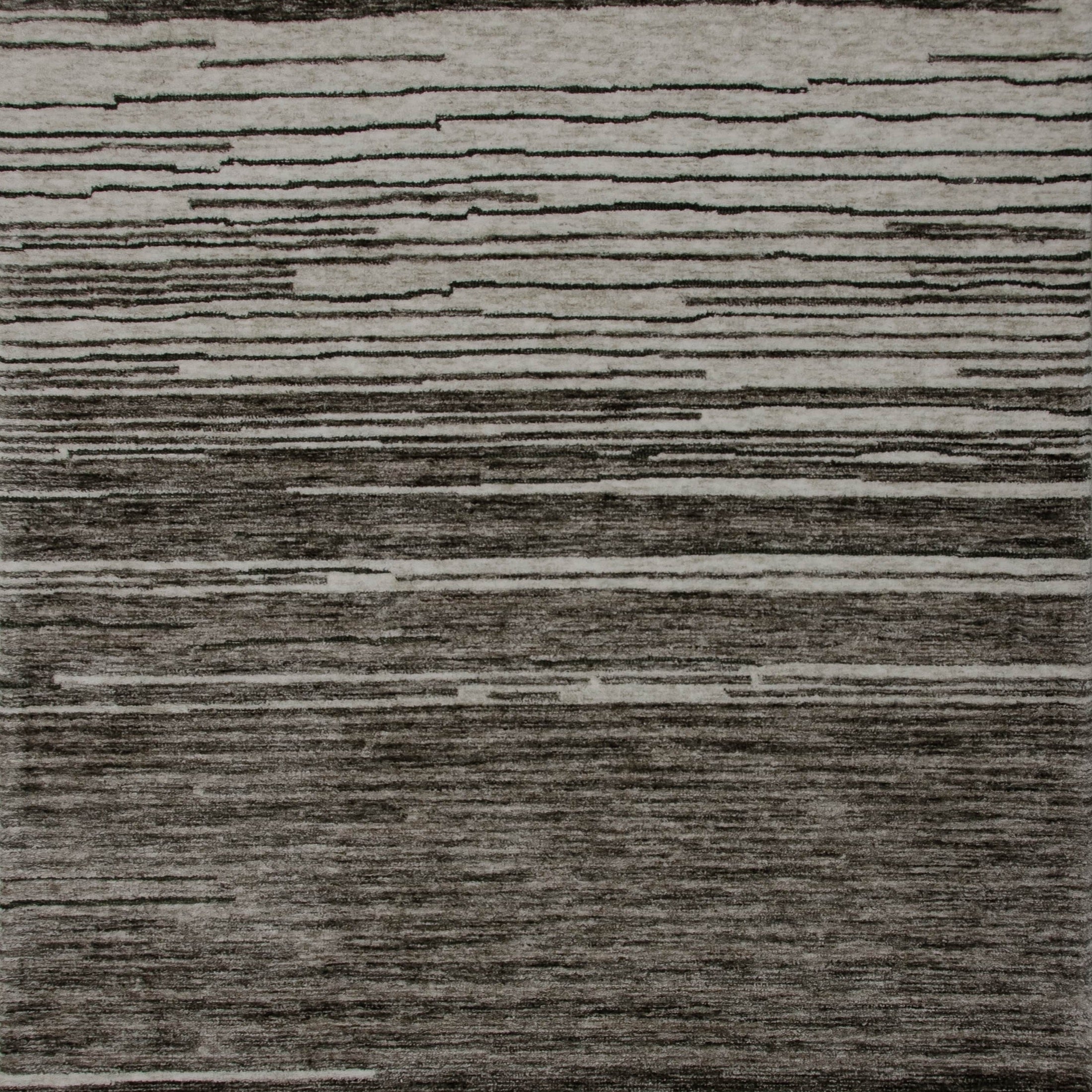 Leela Grey Modern Brushstroke Patterned Rug
