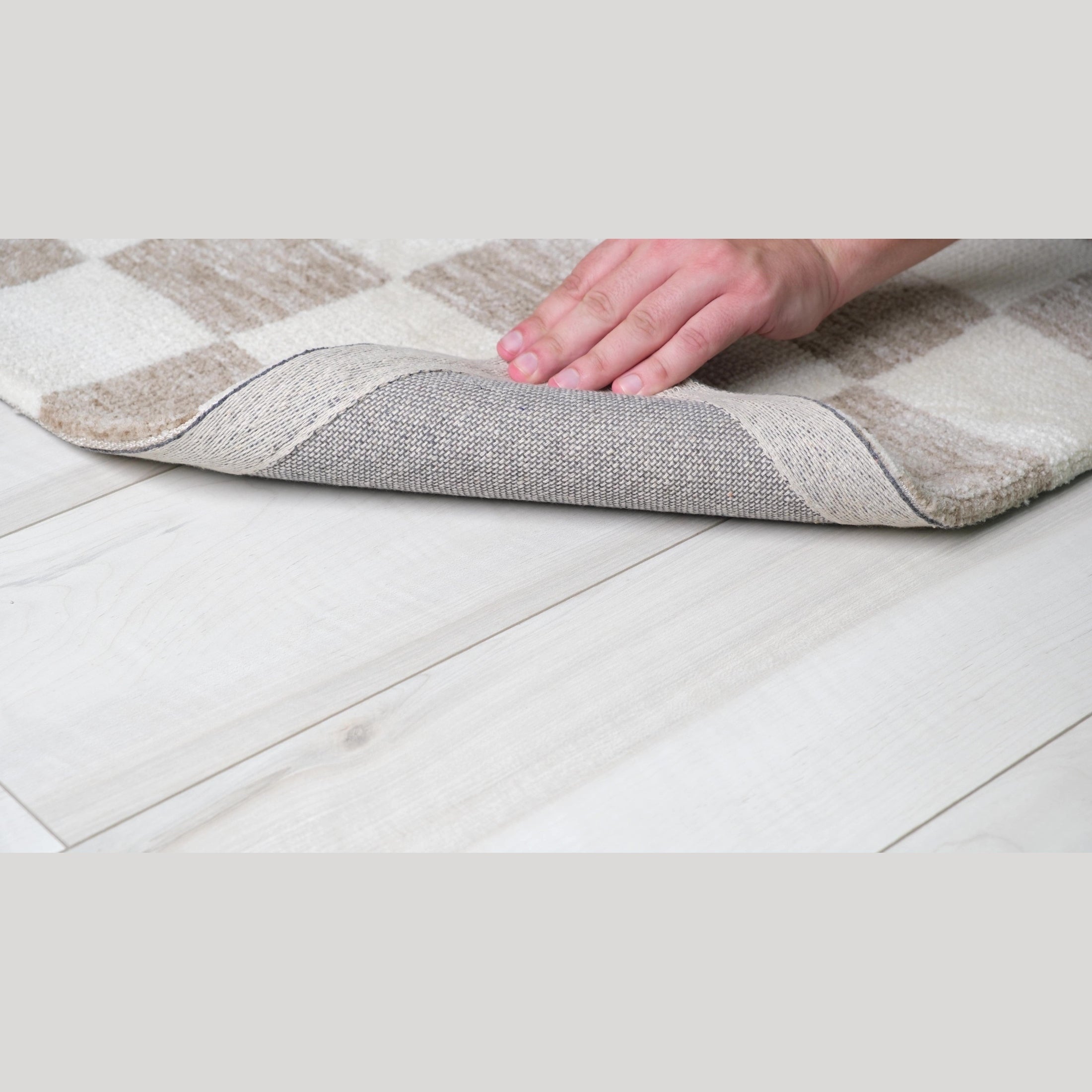 Leela Ivory Textured Wave Design Area Rug