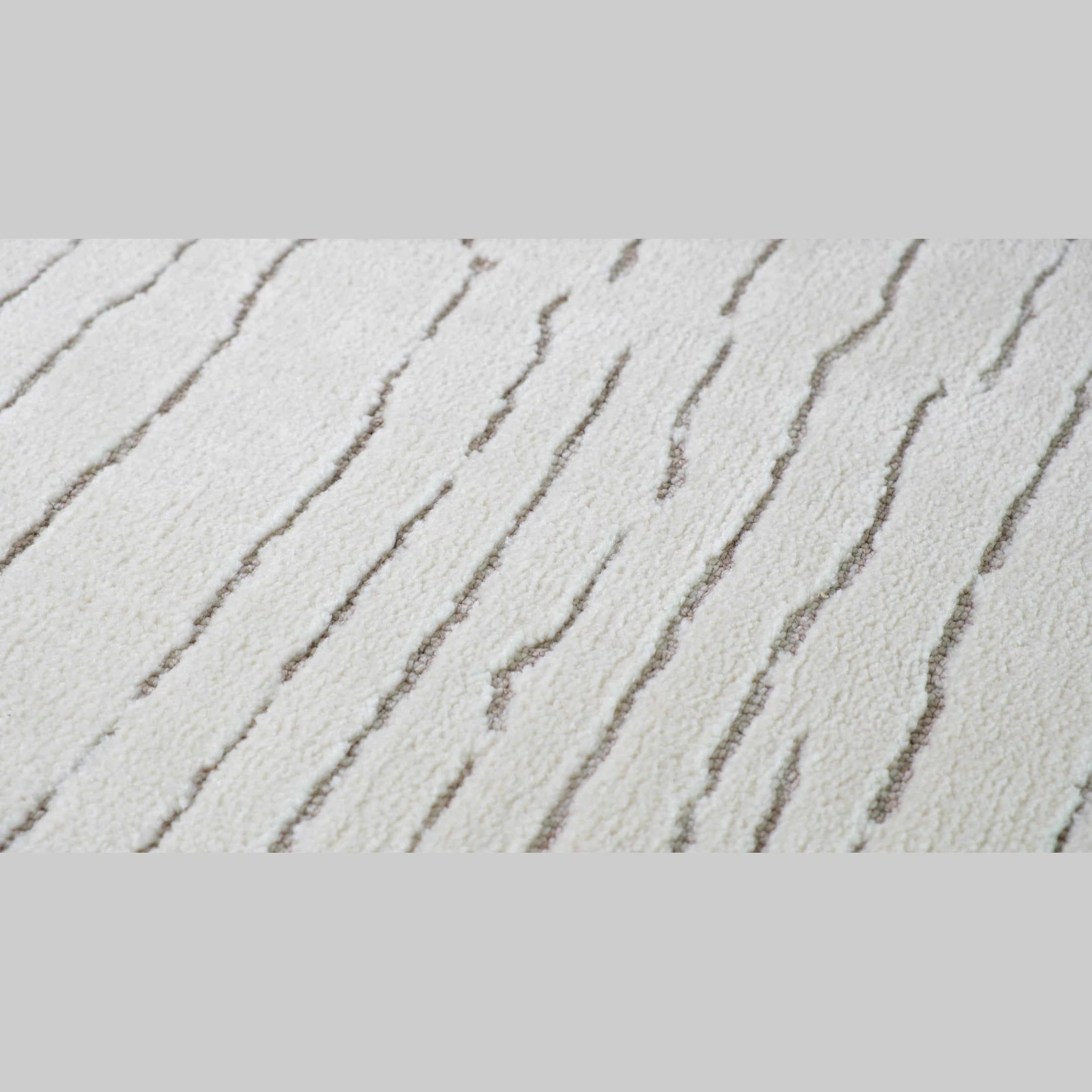 Leela Ivory Linear Modern Area Rug