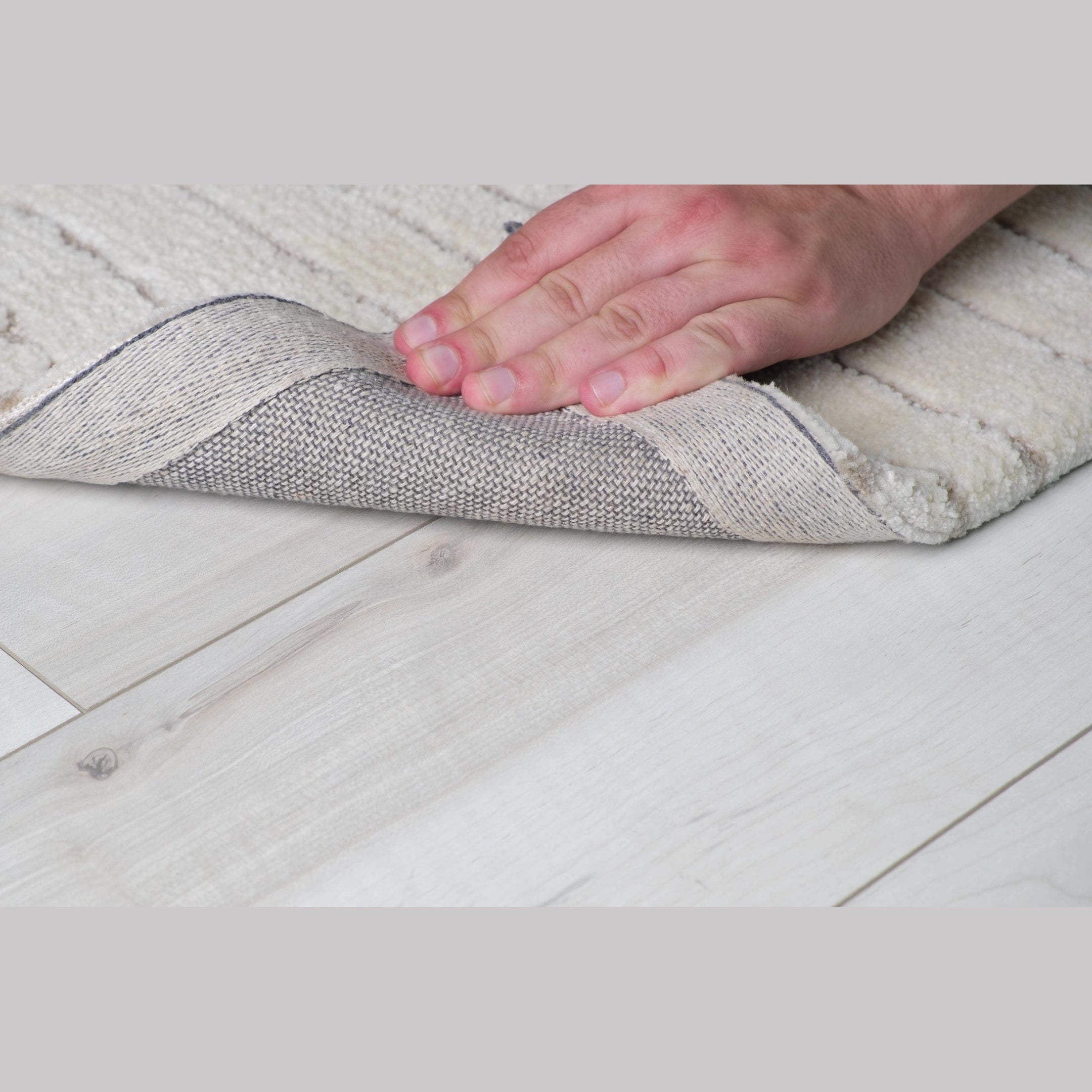 Leela Ivory Linear Modern Area Rug