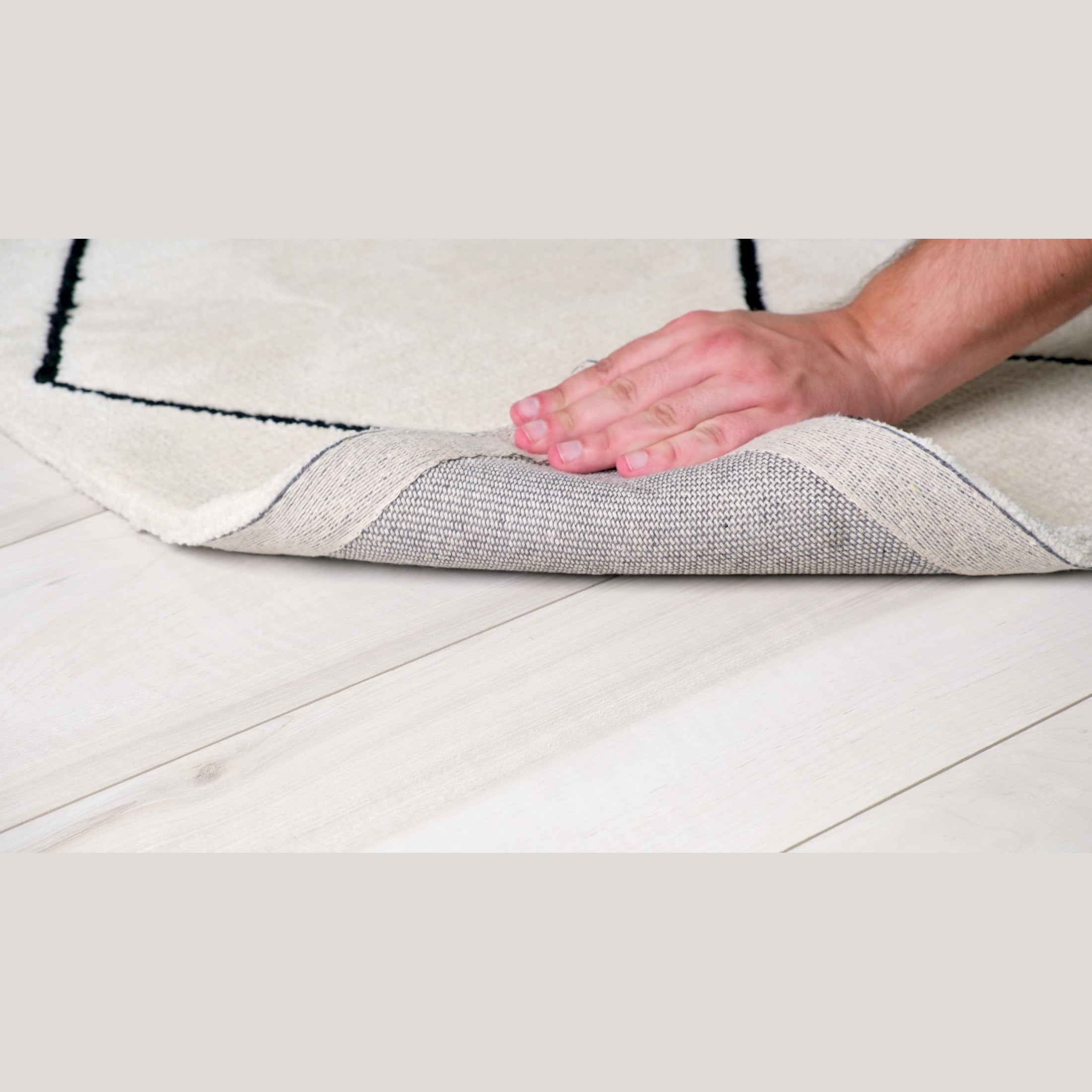 Ivory Leela Minimalist Brushstroke Area Rug