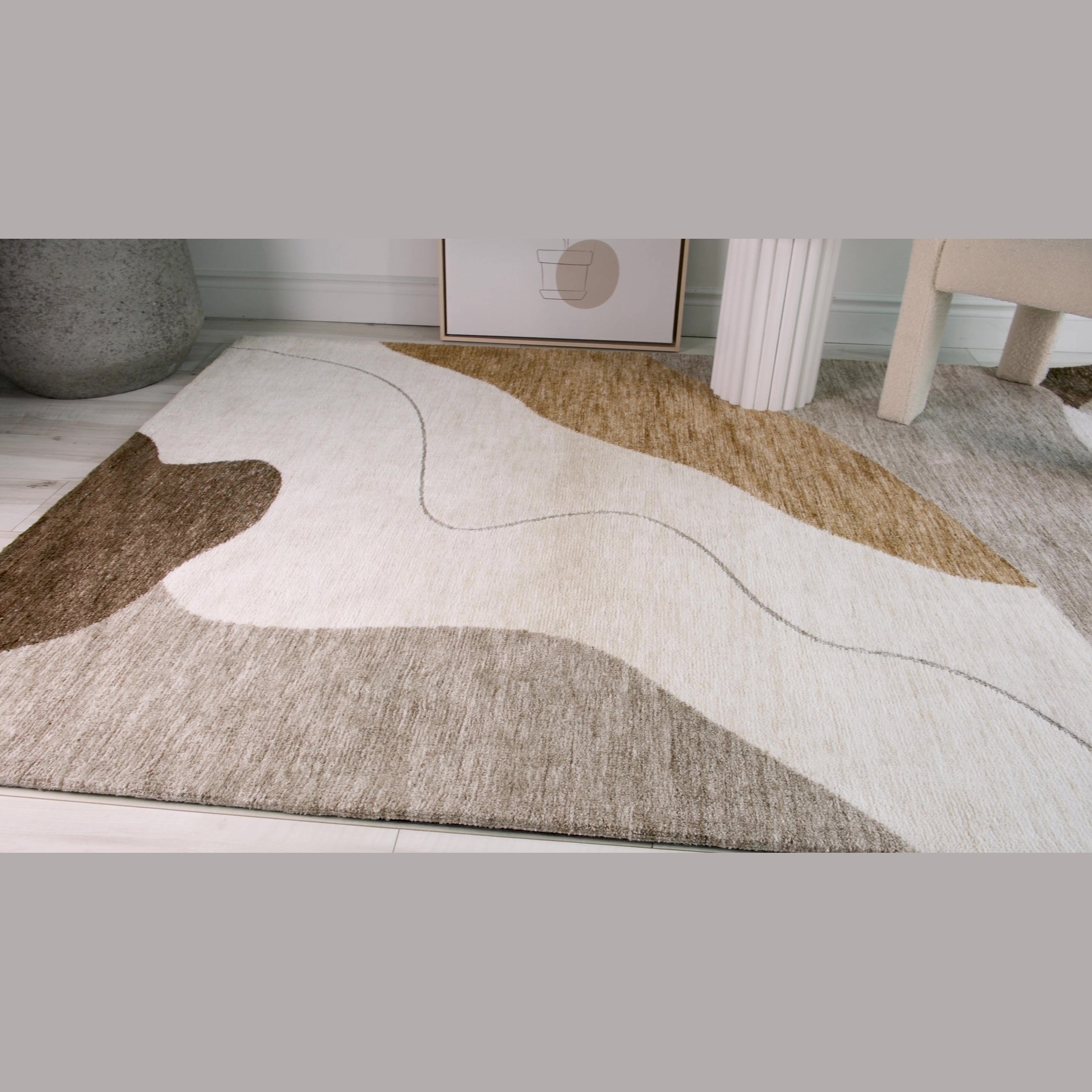 Beige Soft Texture Area Rug
