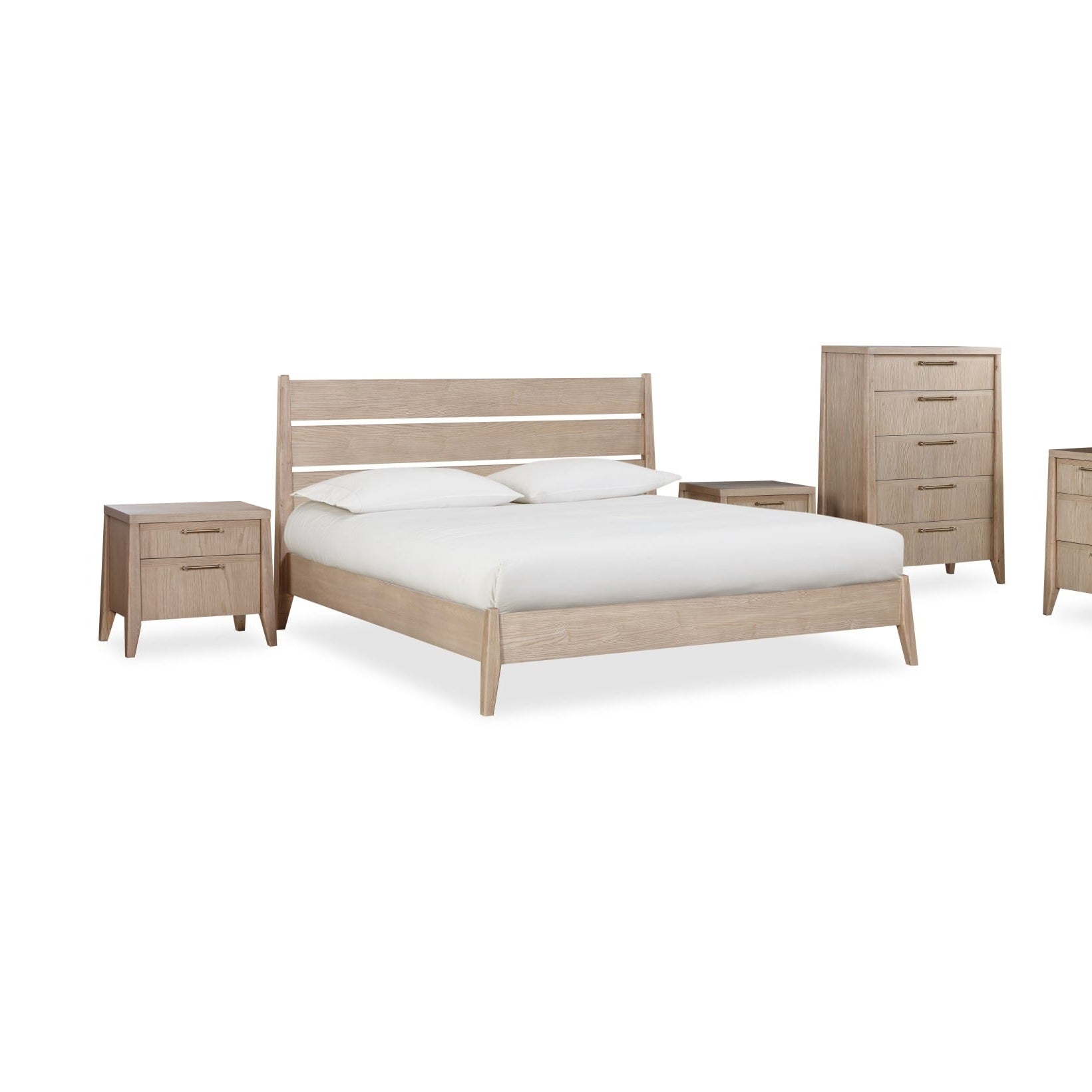 Sumire Two Drawer Ash Wood Nightstand in Ginger