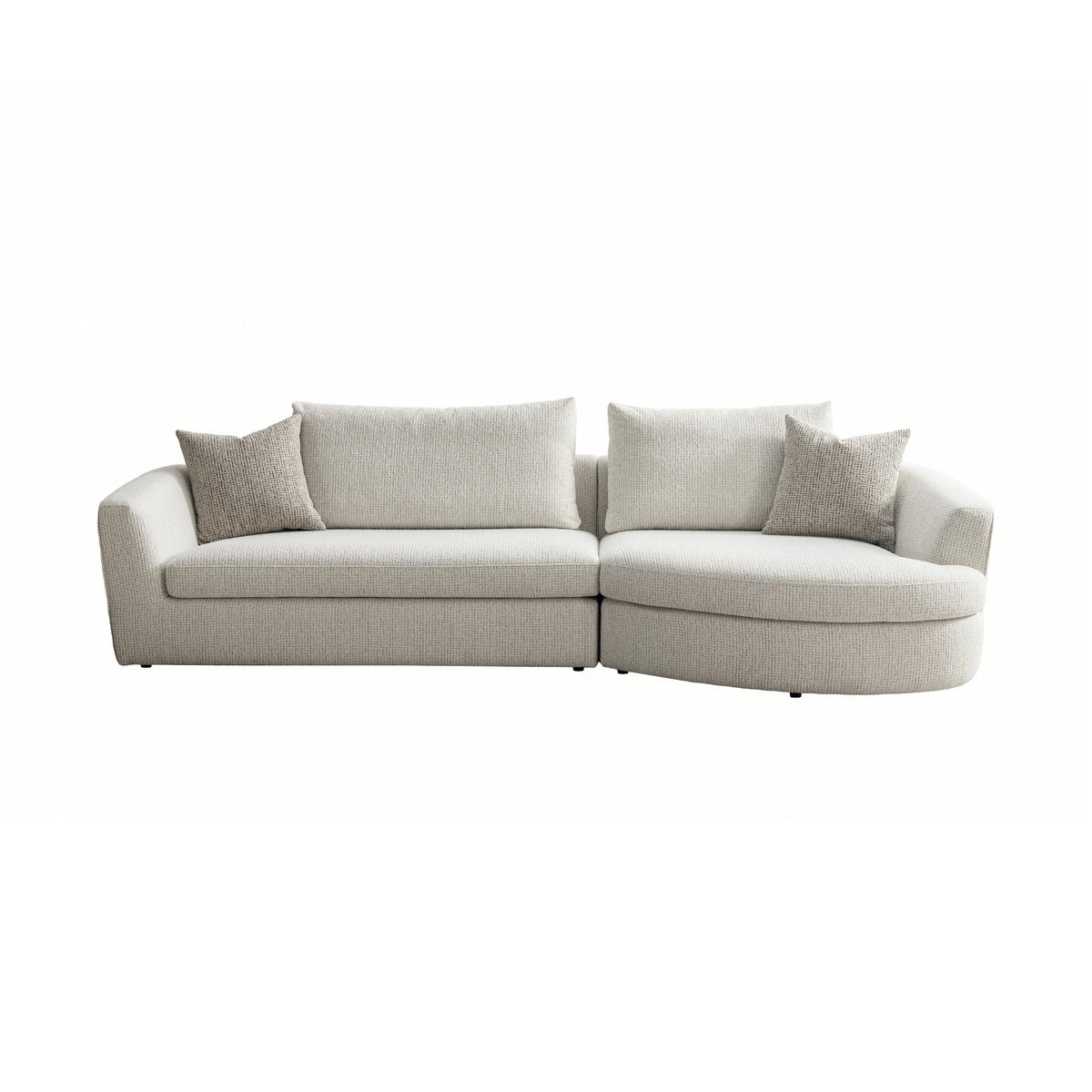 Lorenza Curved Sectional Sofa – Warm Greige