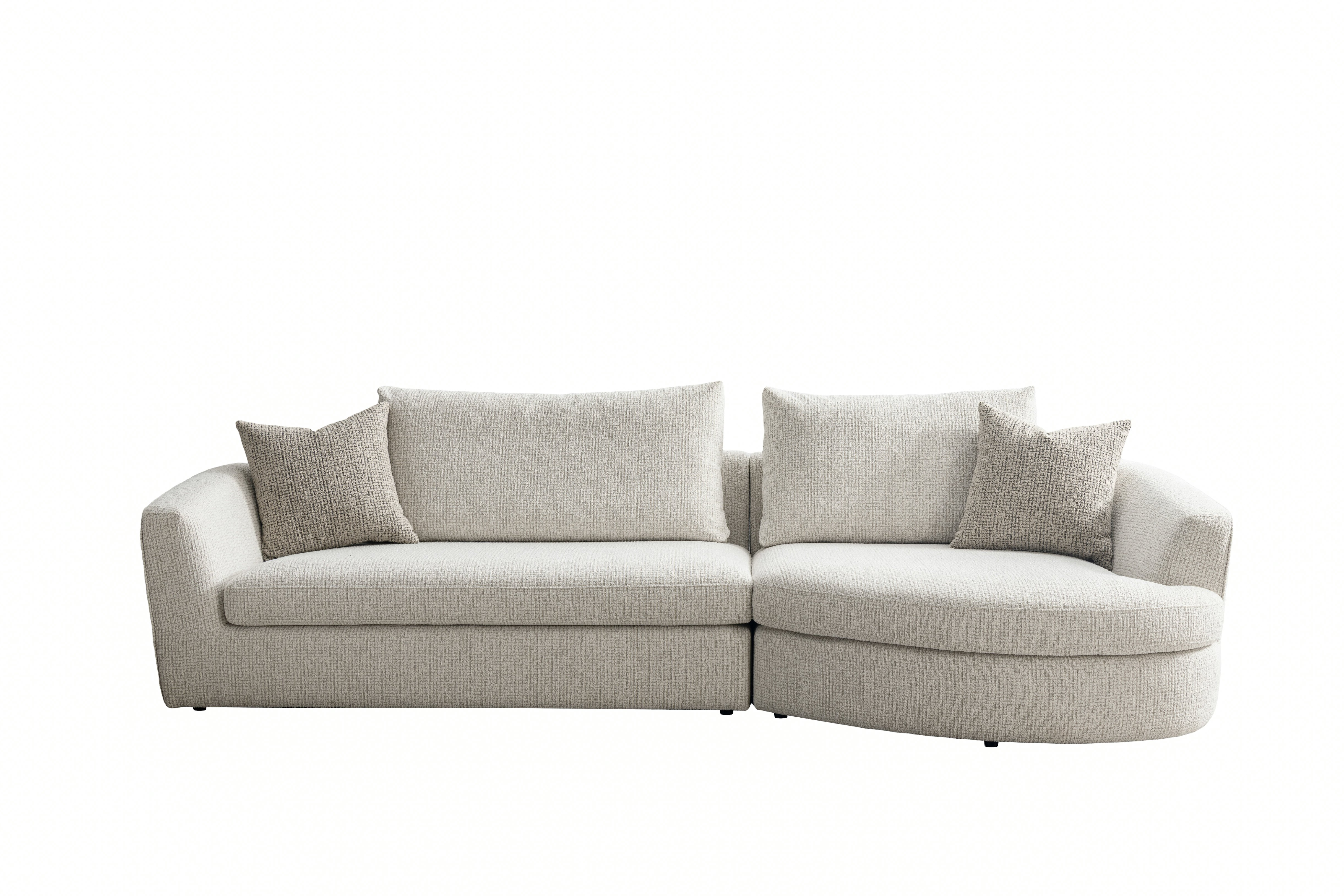 Lorenza Curved Sectional Sofa – Warm Greige